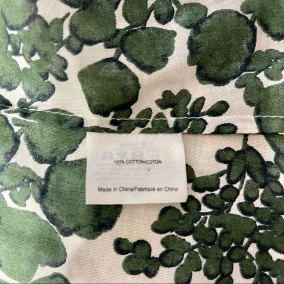 Tory Burch Issy Vine Leaf Print Button Down Shirt Utility Roll Tab 2 XS - Picture 9 of 12